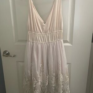 Elegant Cream and White Dress